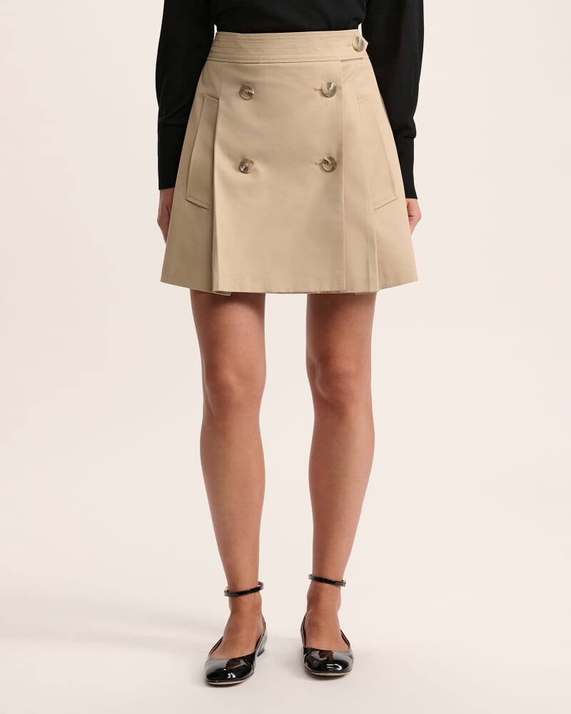 Lana Cotton Mini Skirt in CAPPUCCINO