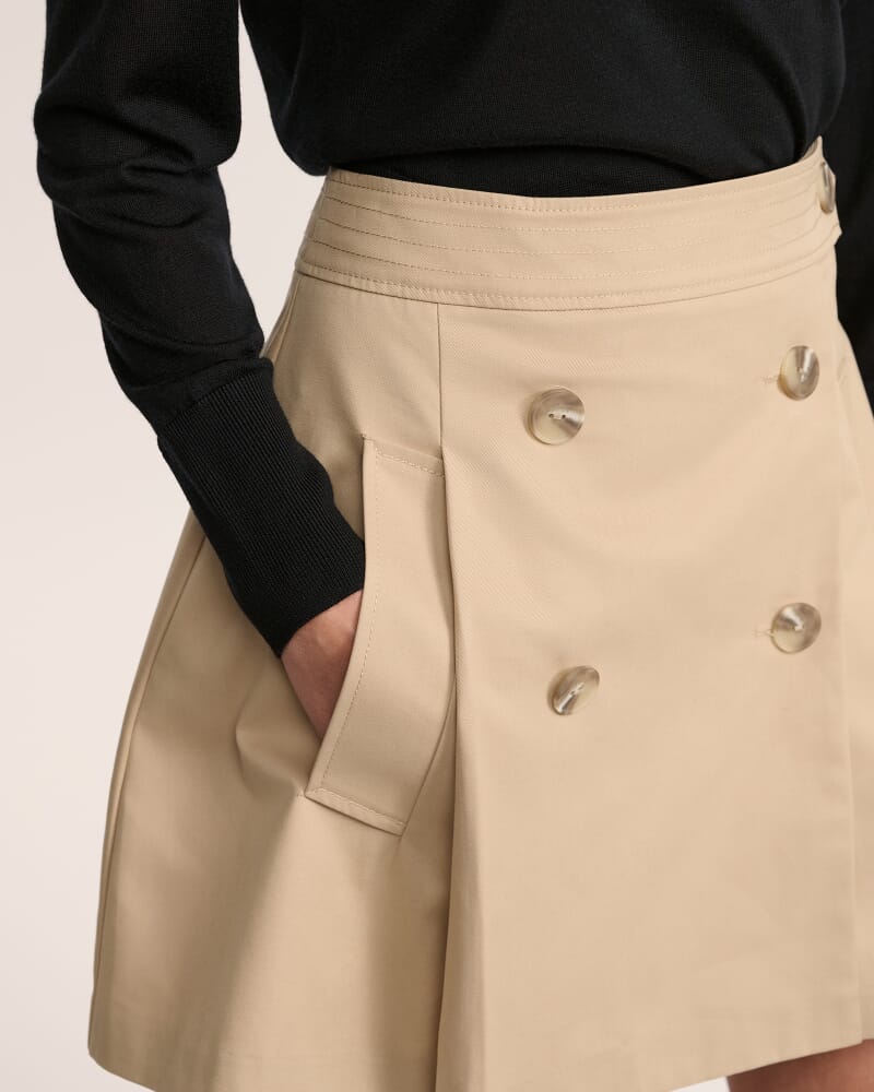 Lana Cotton Mini Skirt in CAPPUCCINO