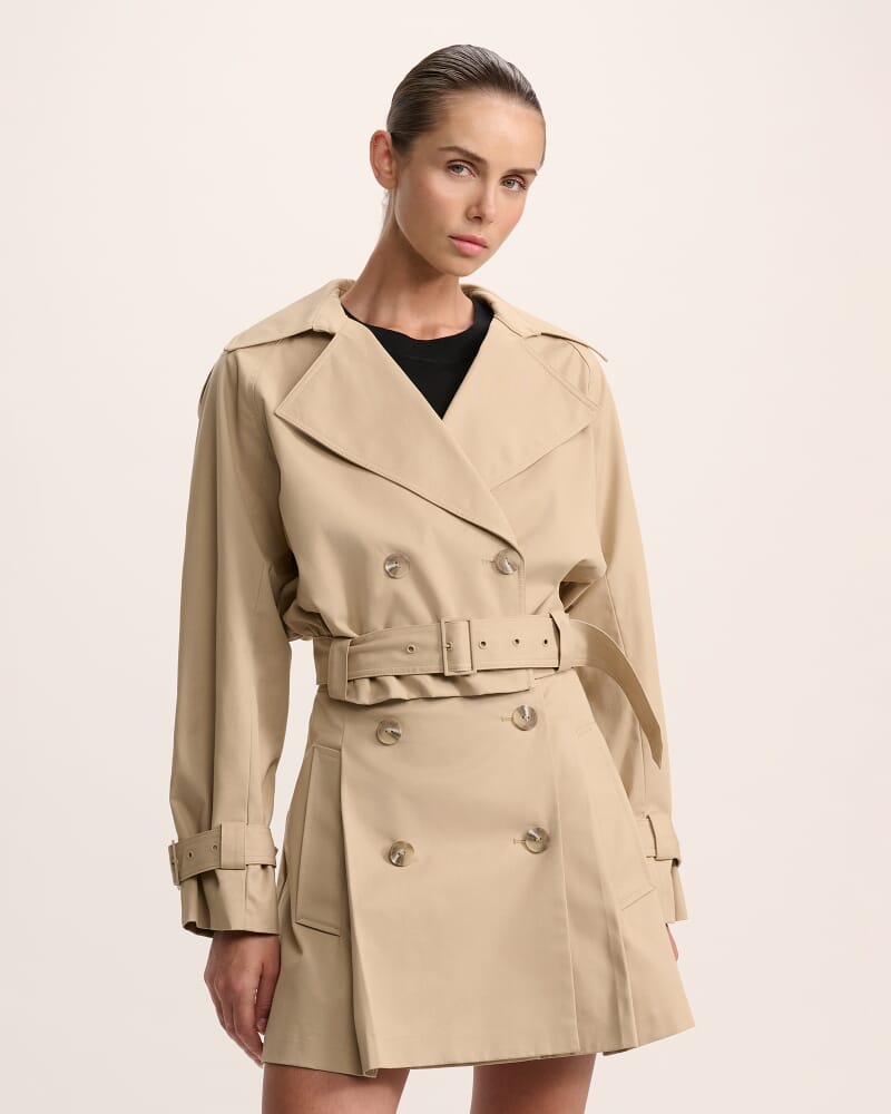 Lana Cotton Mini Skirt in CAPPUCCINO