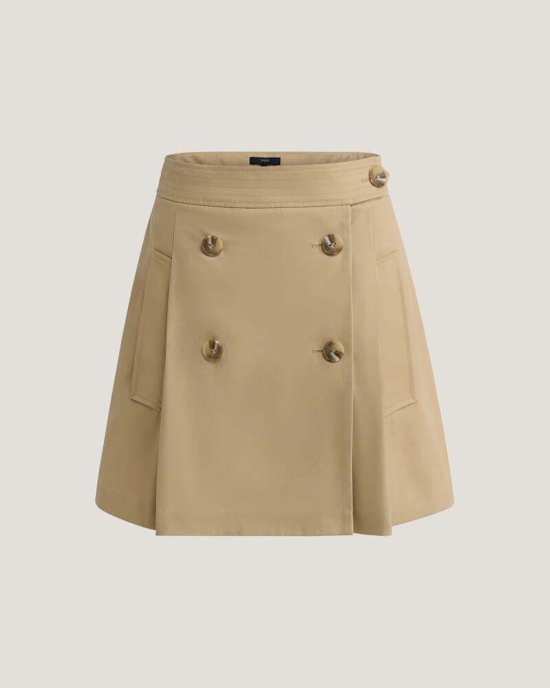 Lana Cotton Mini Skirt in CAPPUCCINO