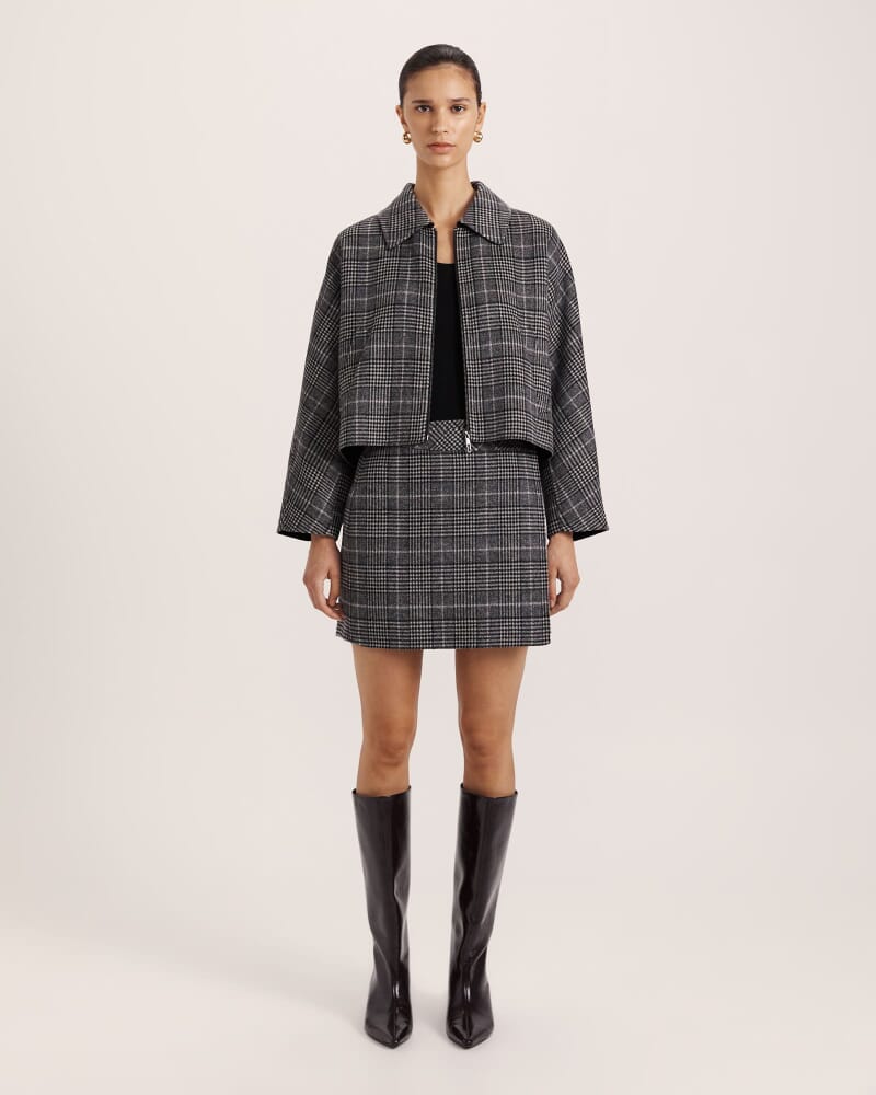 Perri Wrap Mini Skirt in CHECK