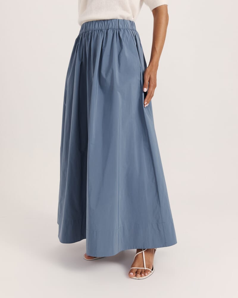 Belle Midi Skirt in BLUESTONE