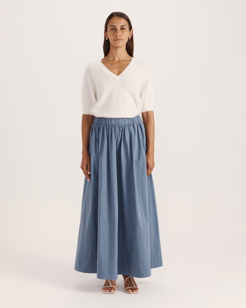 Belle Midi Skirt in BLUESTONE