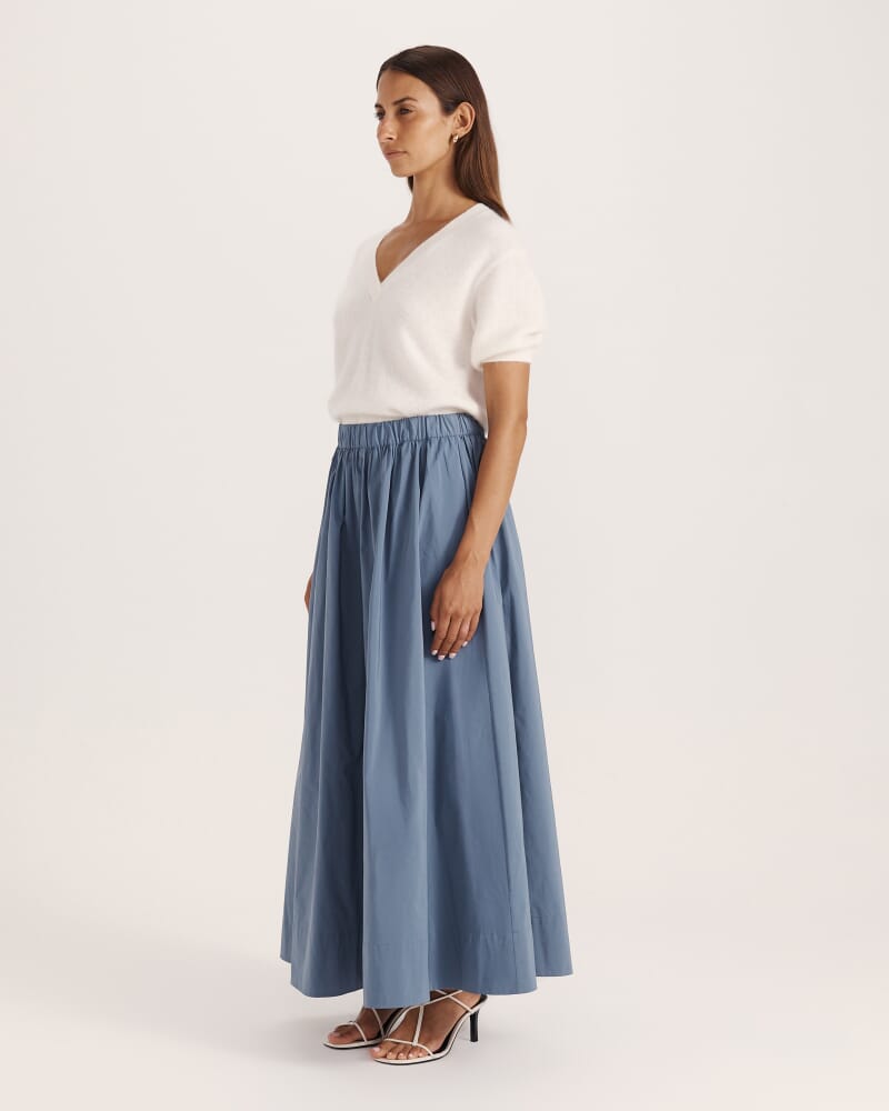 Belle Midi Skirt in BLUESTONE