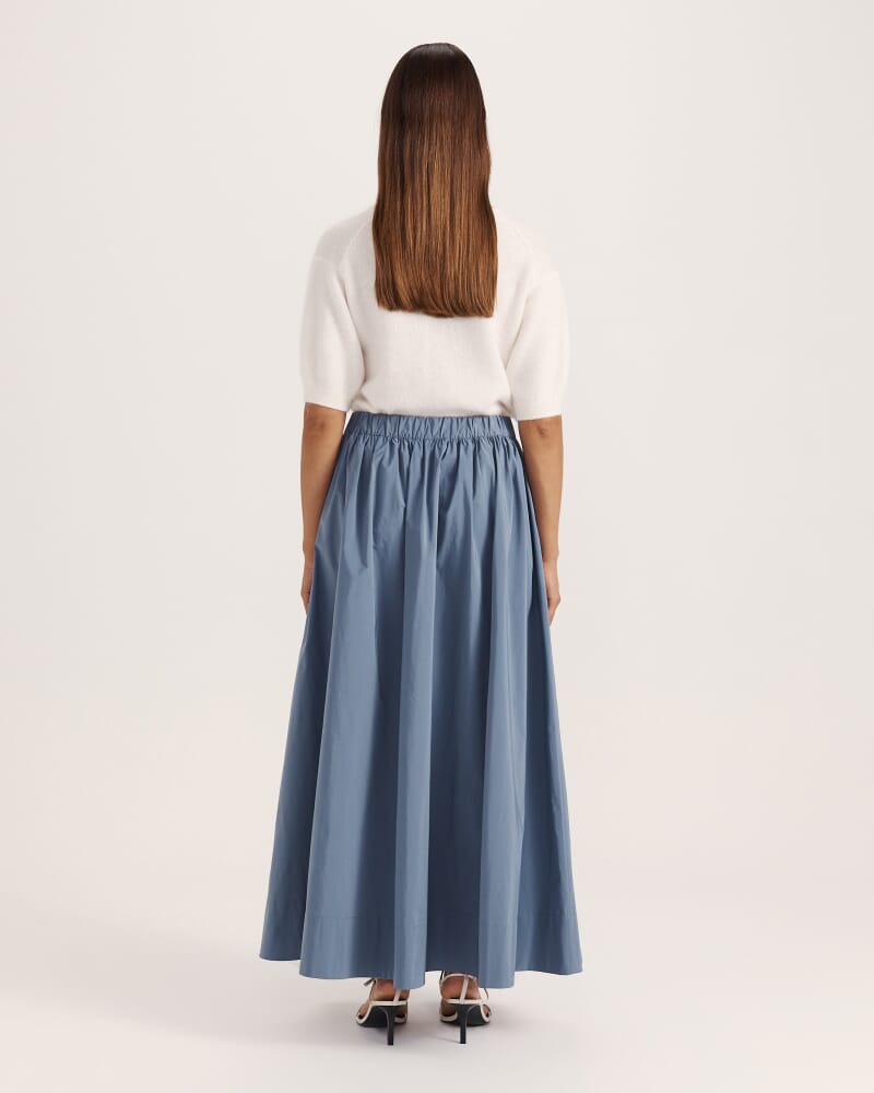 Belle Midi Skirt in BLUESTONE