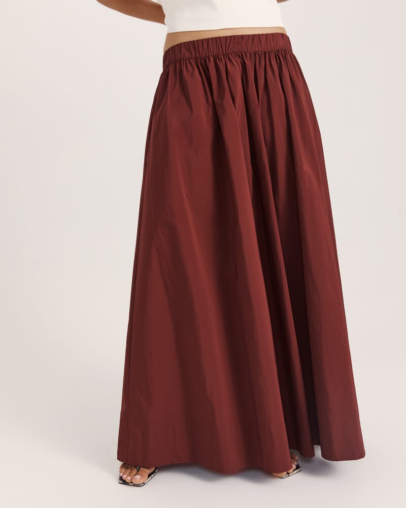 Belle Midi Skirt in MERLOT