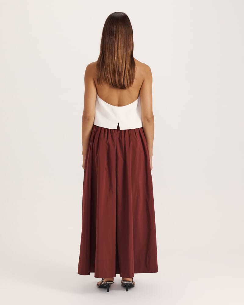 Belle Midi Skirt in MERLOT