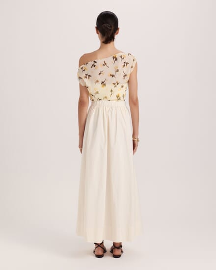 Belle Midi Skirt in VANILLA