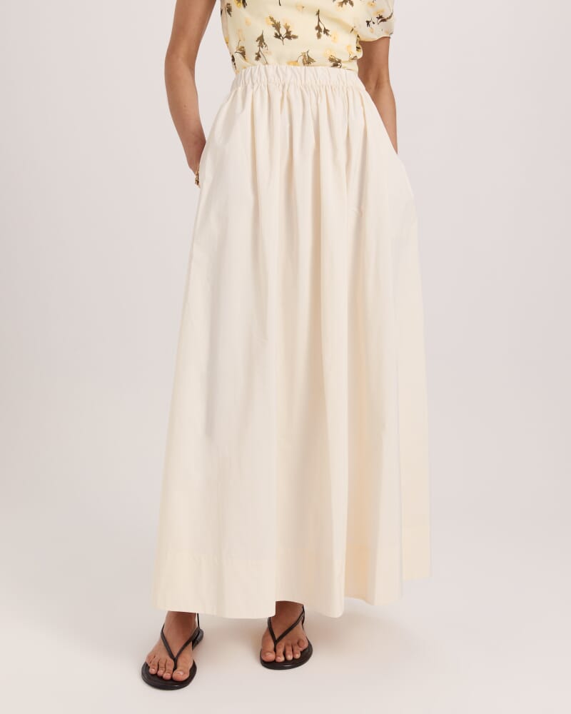 Belle Midi Skirt in VANILLA