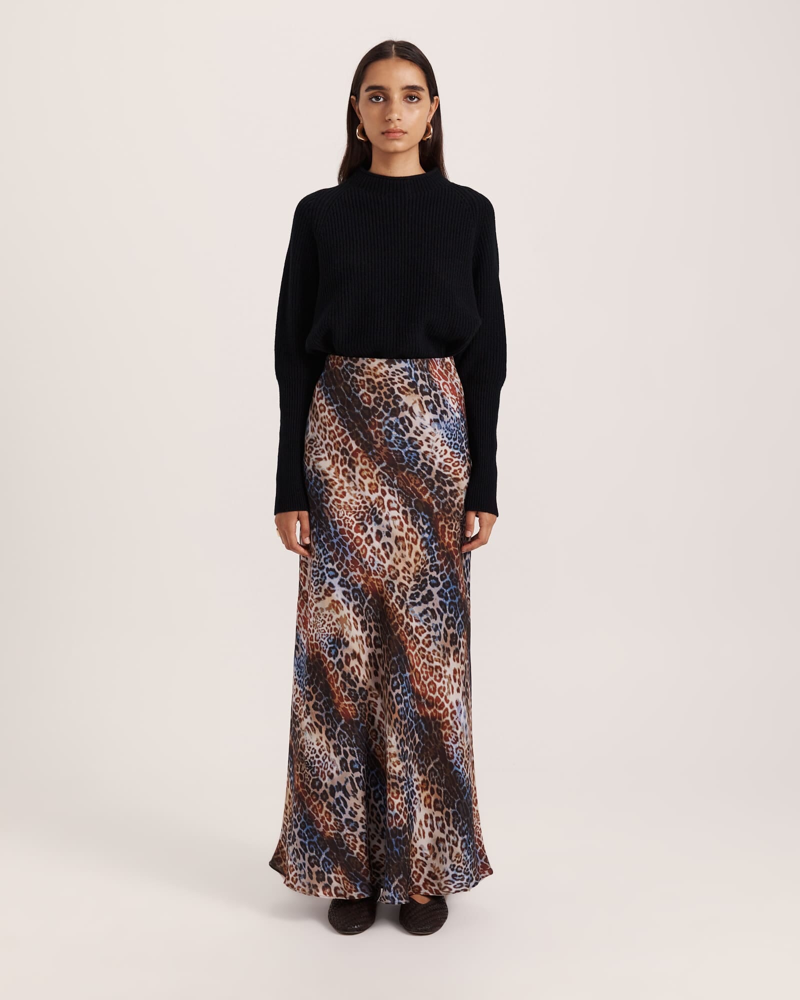 Malia Silk Midi Skirt
