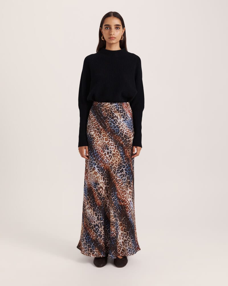 Malia Silk Midi Skirt in MULTI