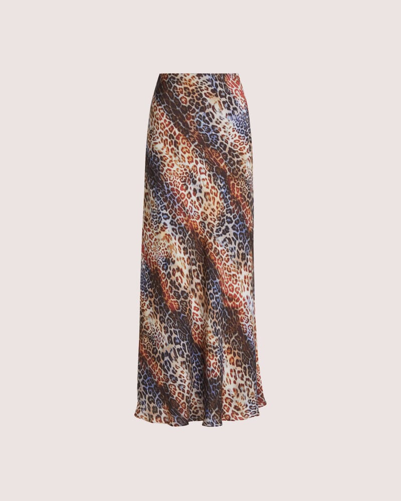 Malia Silk Midi Skirt in MULTI