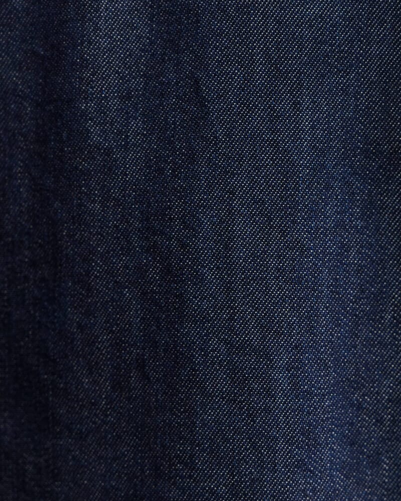 Bridie Puff Sleeve Denim Shirt in BLUE/BLACK WASH