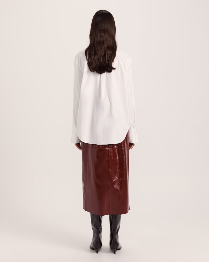 Gina Button Long Sleeve Shirt in WHITE