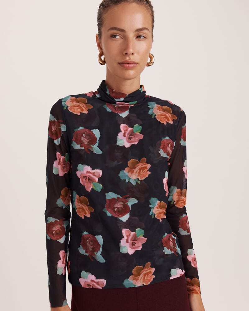 Bettina Long Sleeve Mesh Top in MULTI