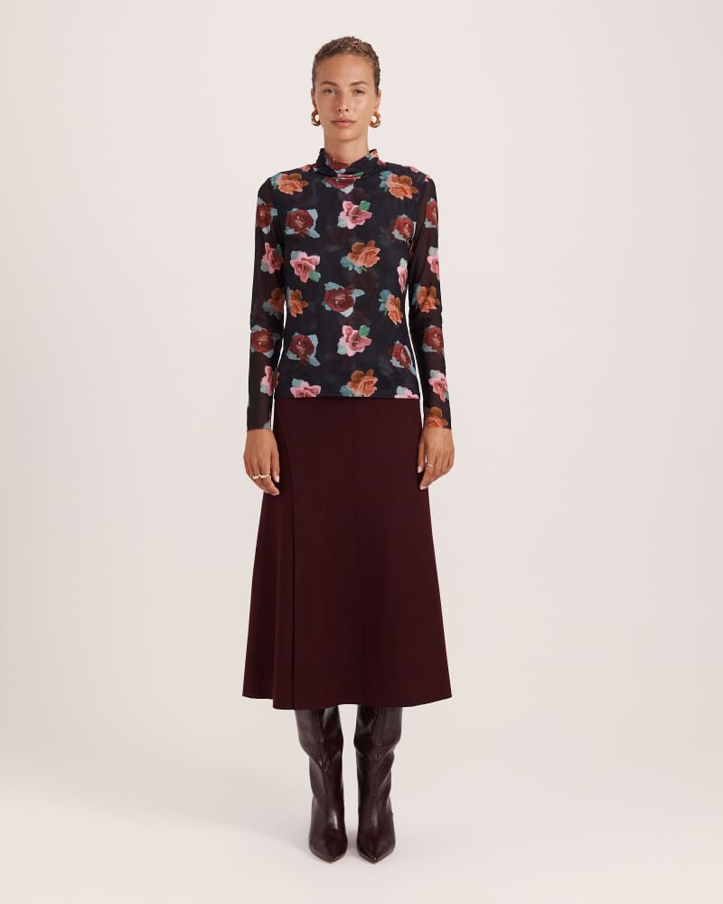 Bettina Long Sleeve Mesh Top in MULTI