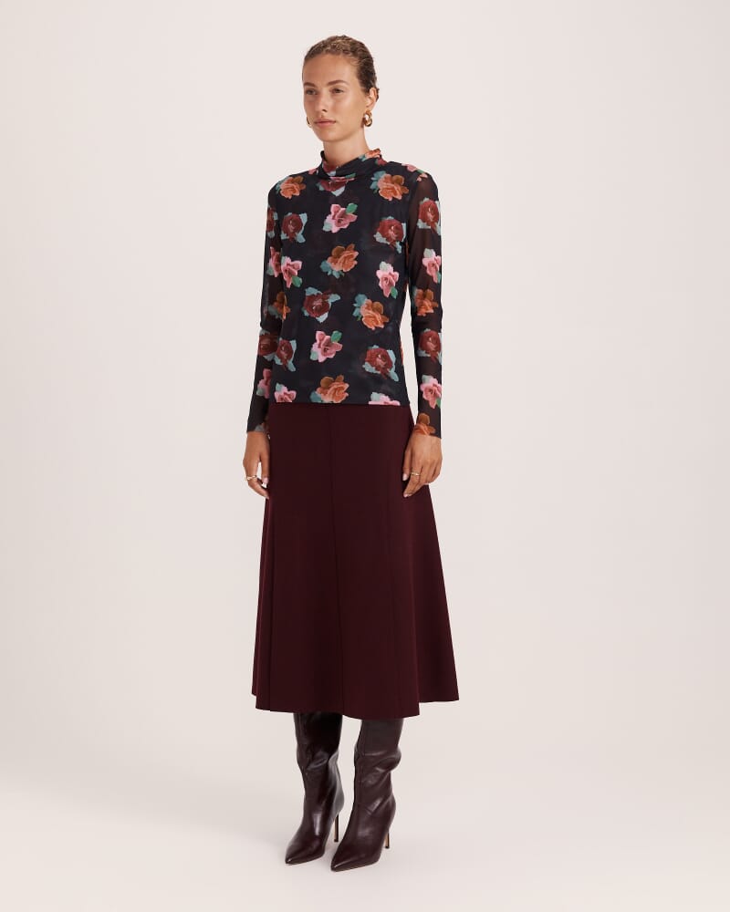 Bettina Long Sleeve Mesh Top in MULTI