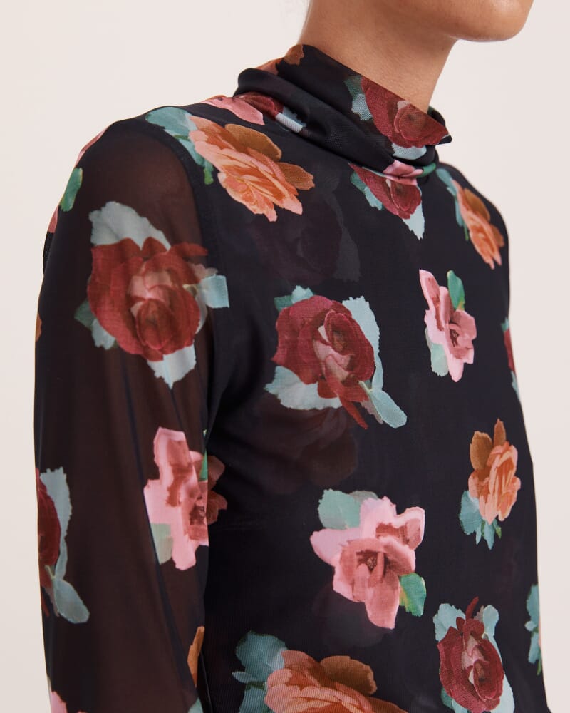 Bettina Long Sleeve Mesh Top in MULTI