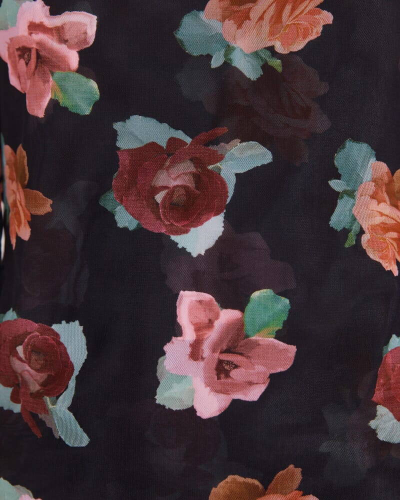 Bettina Long Sleeve Mesh Top in MULTI