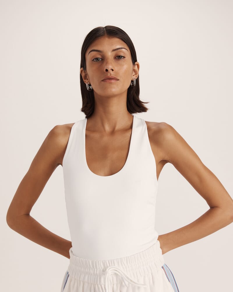 Parker Racer Tank in ALABASTER