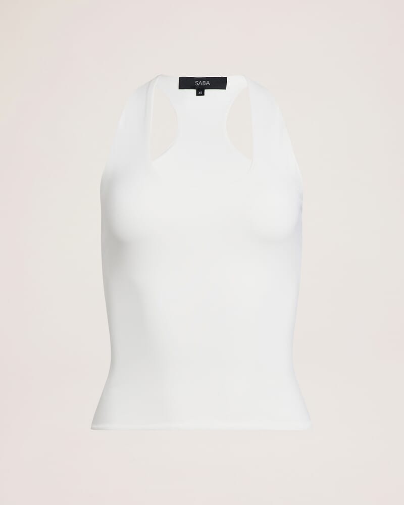 Parker Racer Tank in ALABASTER