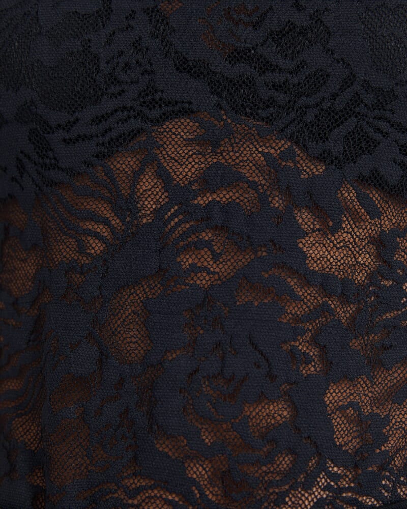 Stella Long Sleeve Lace Top in BLACK