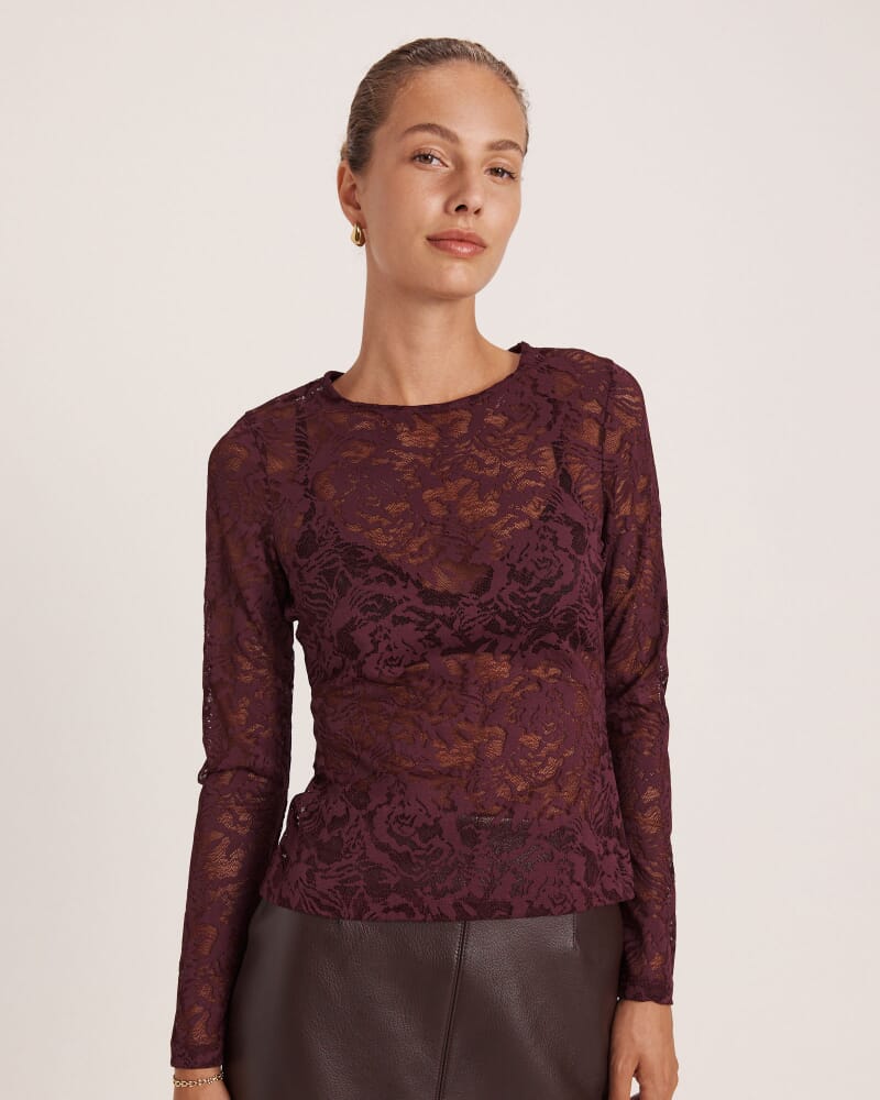 Stella Long Sleeve Lace Top in SHIRAZ