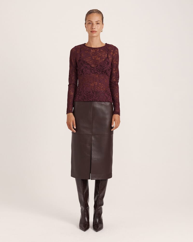 Stella Long Sleeve Lace Top in SHIRAZ