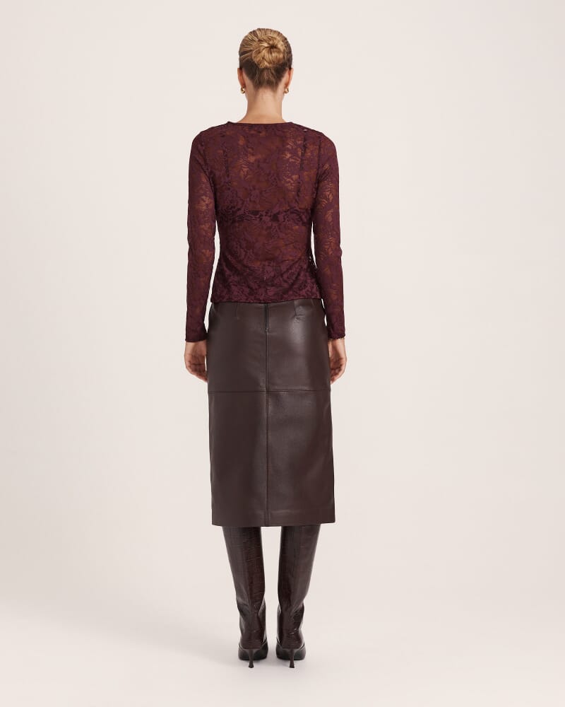 Stella Long Sleeve Lace Top in SHIRAZ