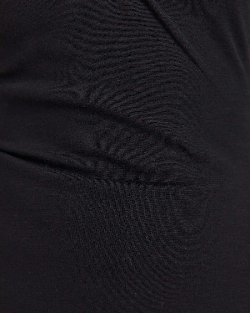 Coco Wool Ruched Long Sleeve Top in BLACK