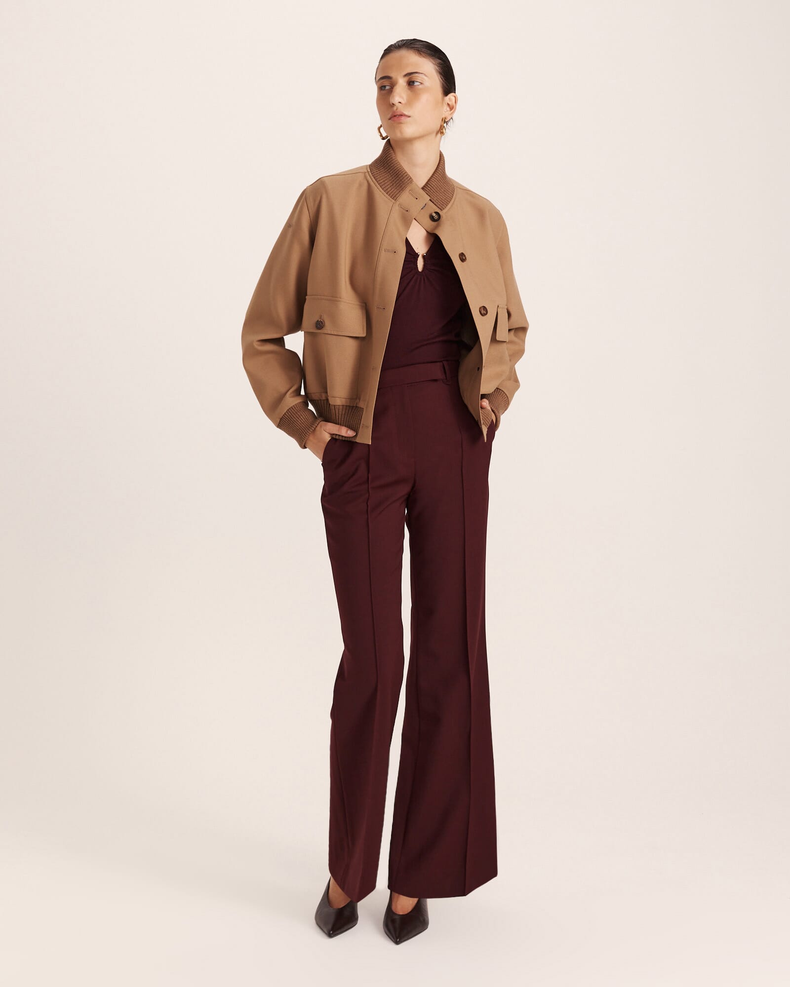 Coco Wool Ruched Long Sleeve Top