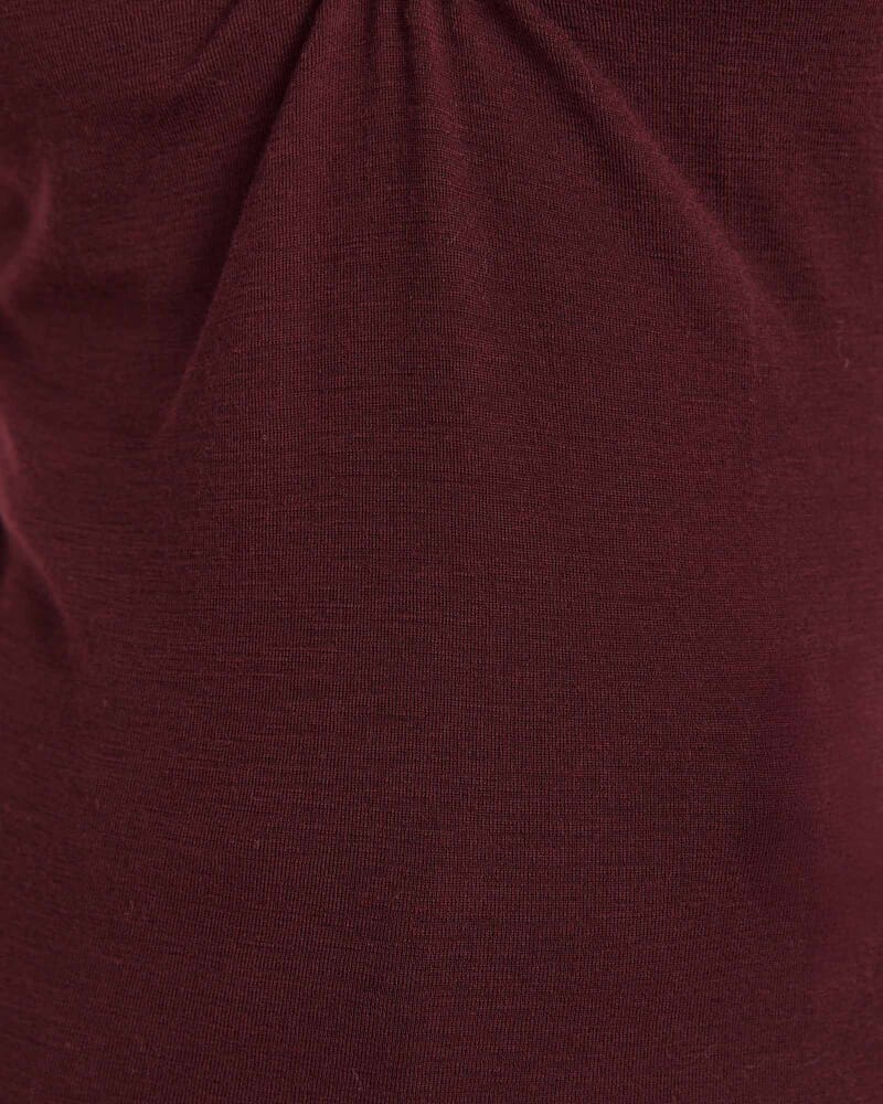 Coco Wool Ruched Long Sleeve Top in PLUM