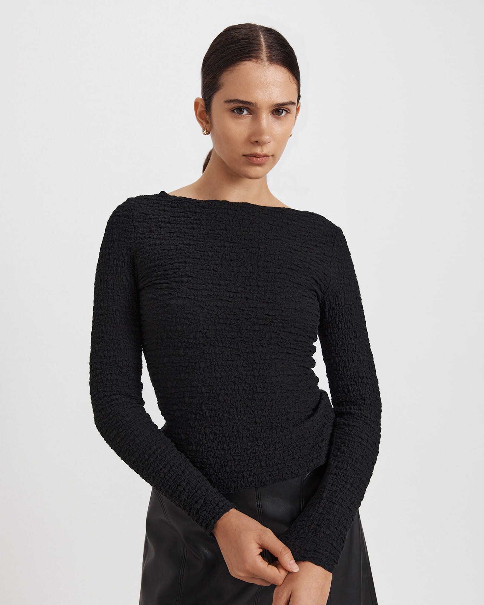 Luna Textured Long Sleeve Top