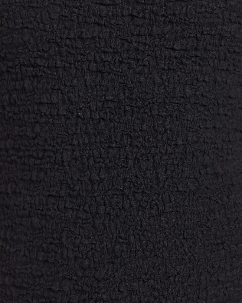 Luna Textured Long Sleeve Top in BLACK
