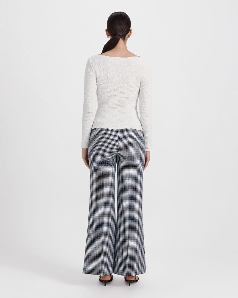 Luna Textured Long Sleeve Top in WHITE