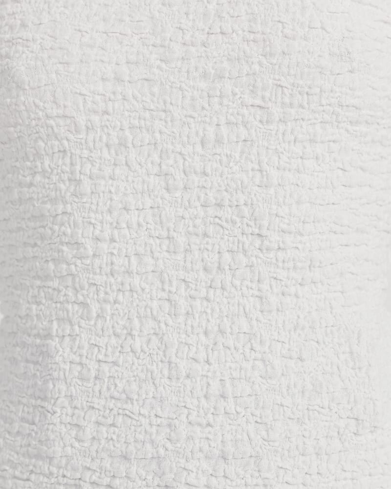 Luna Textured Long Sleeve Top in WHITE