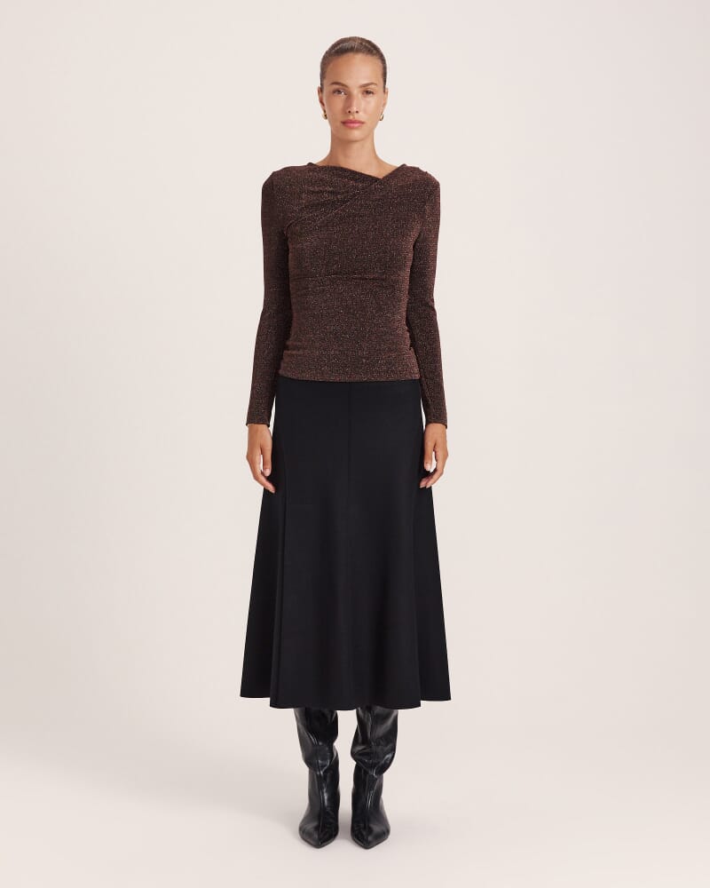 Birdie Sparkle Long Sleeve Top in ROSEGOLD