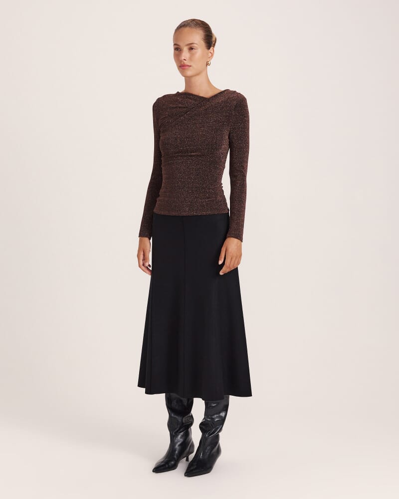 Birdie Sparkle Long Sleeve Top in ROSEGOLD