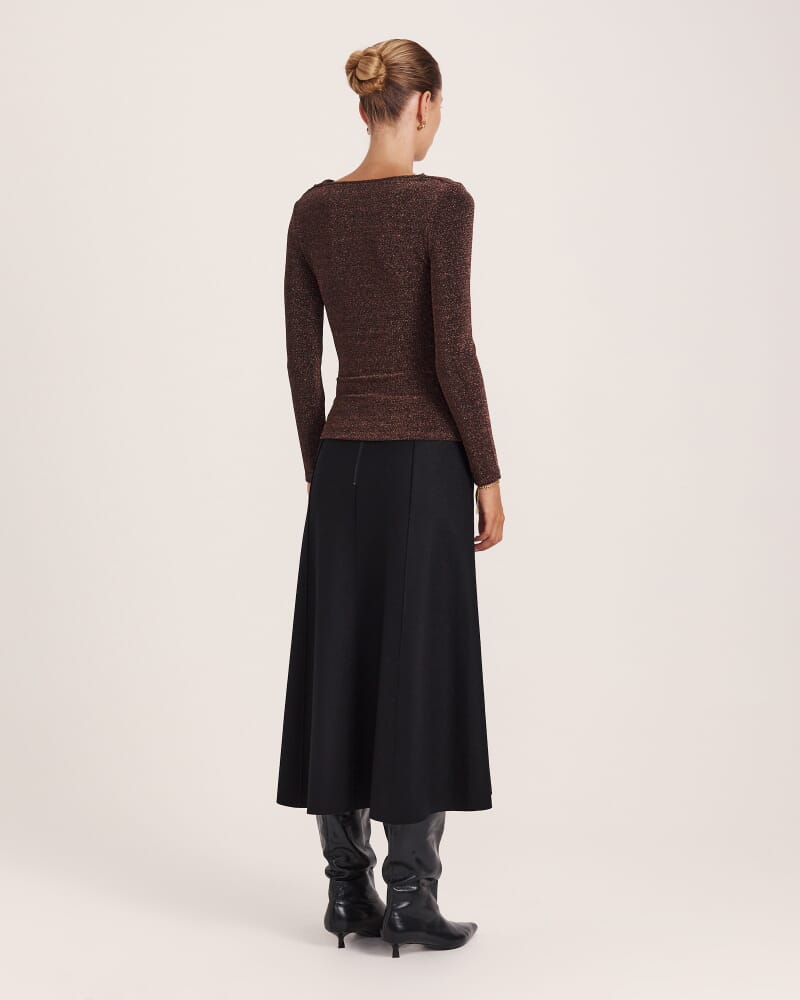 Birdie Sparkle Long Sleeve Top in ROSEGOLD