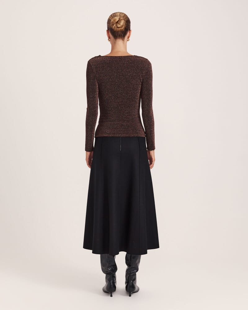 Birdie Sparkle Long Sleeve Top in ROSEGOLD