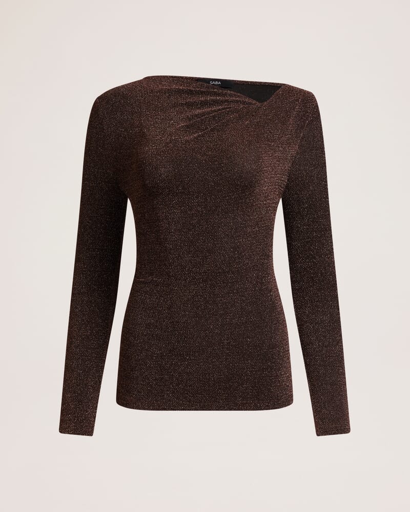 Birdie Sparkle Long Sleeve Top in ROSEGOLD