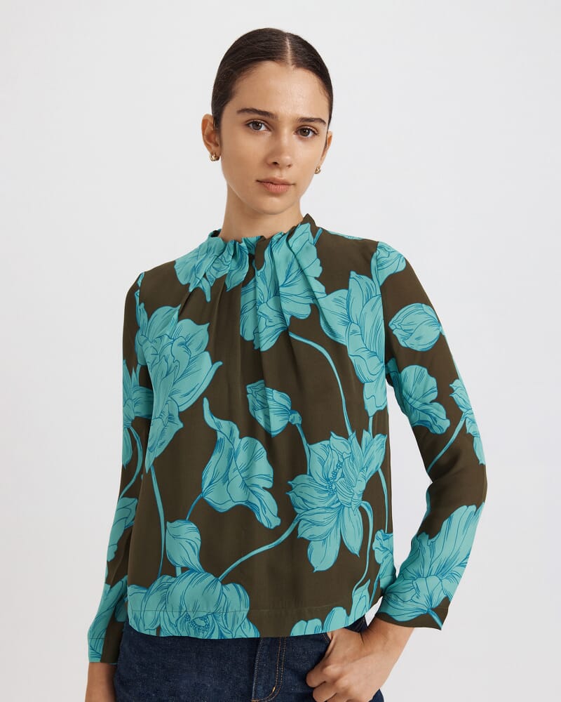 Verdisa Silk Long Sleeve Top in MULTI