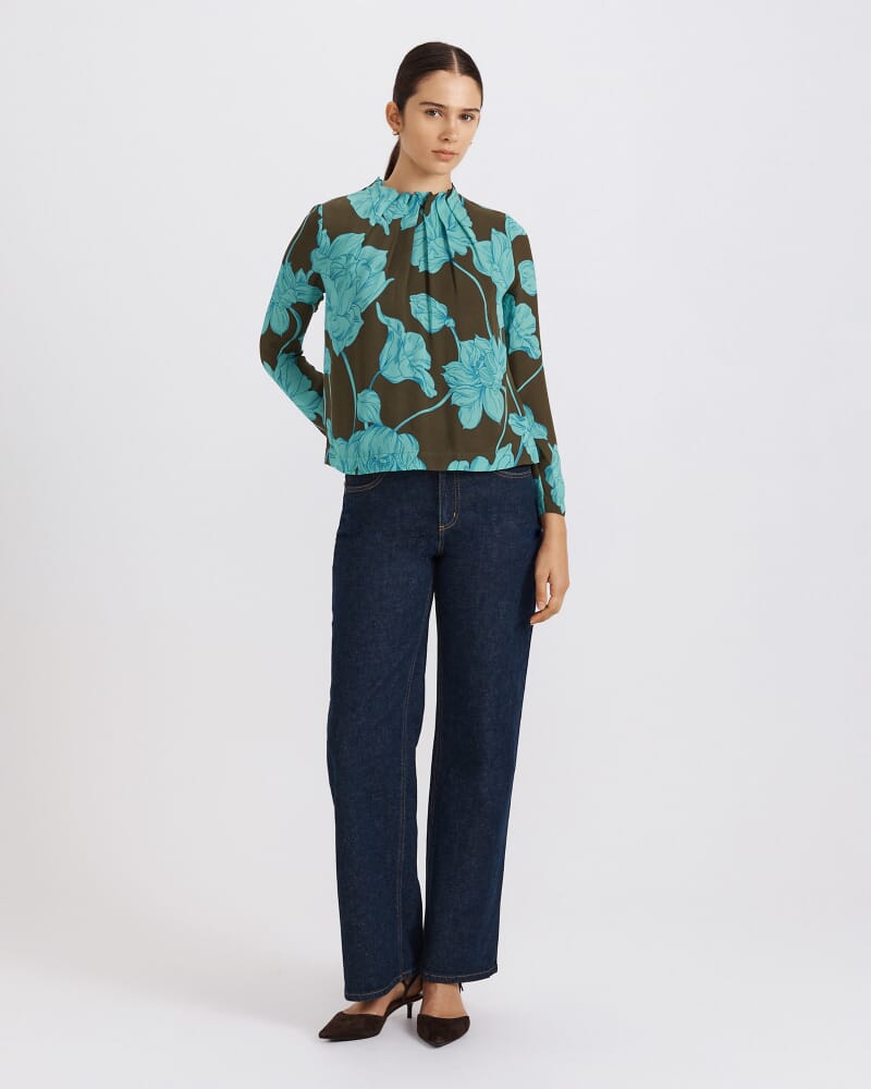 Verdisa Silk Long Sleeve Top in MULTI