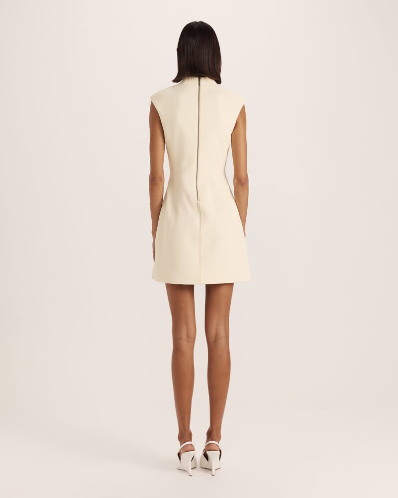 Dharma V Neck Mini Dress in BUTTER