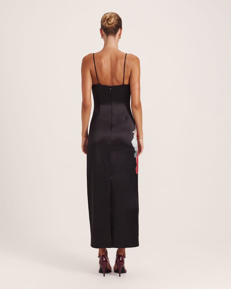Corsage Midi Dress in BLACK MULTI