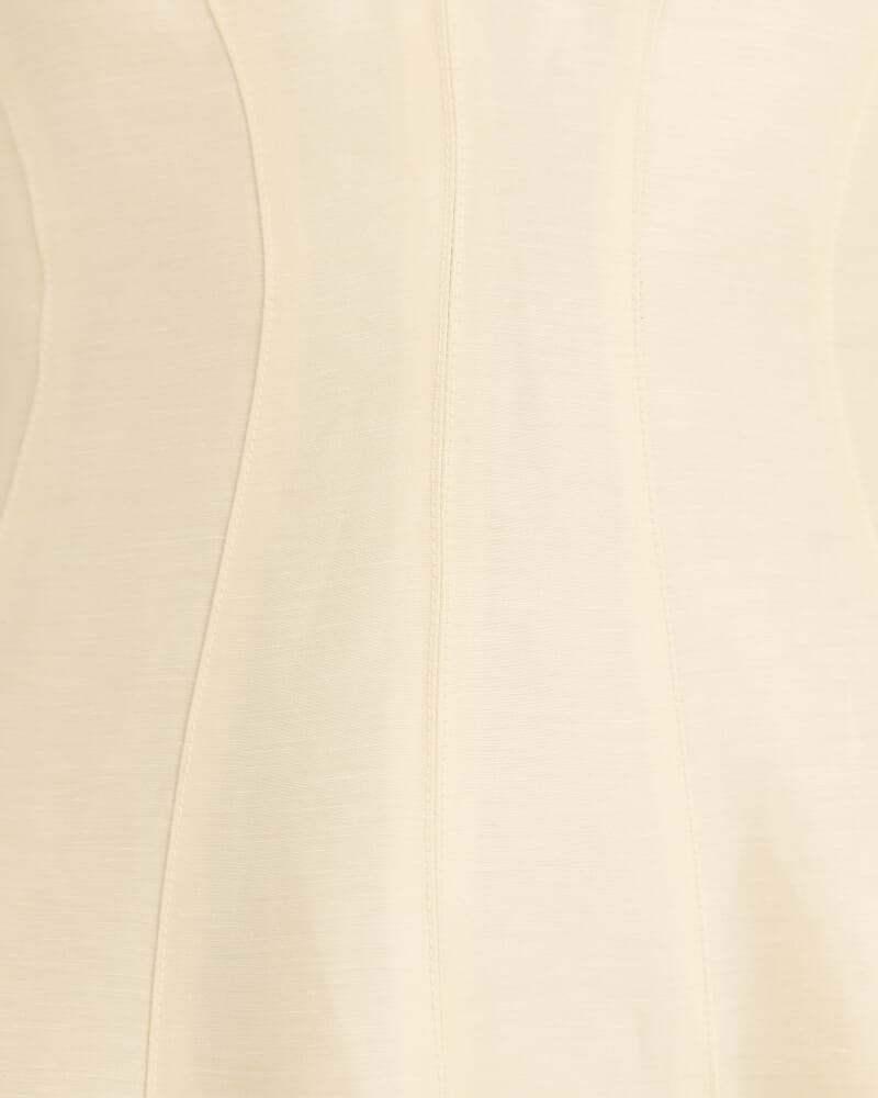 Neve Linen Blend Panel Midi Dress in LIMONCELLO