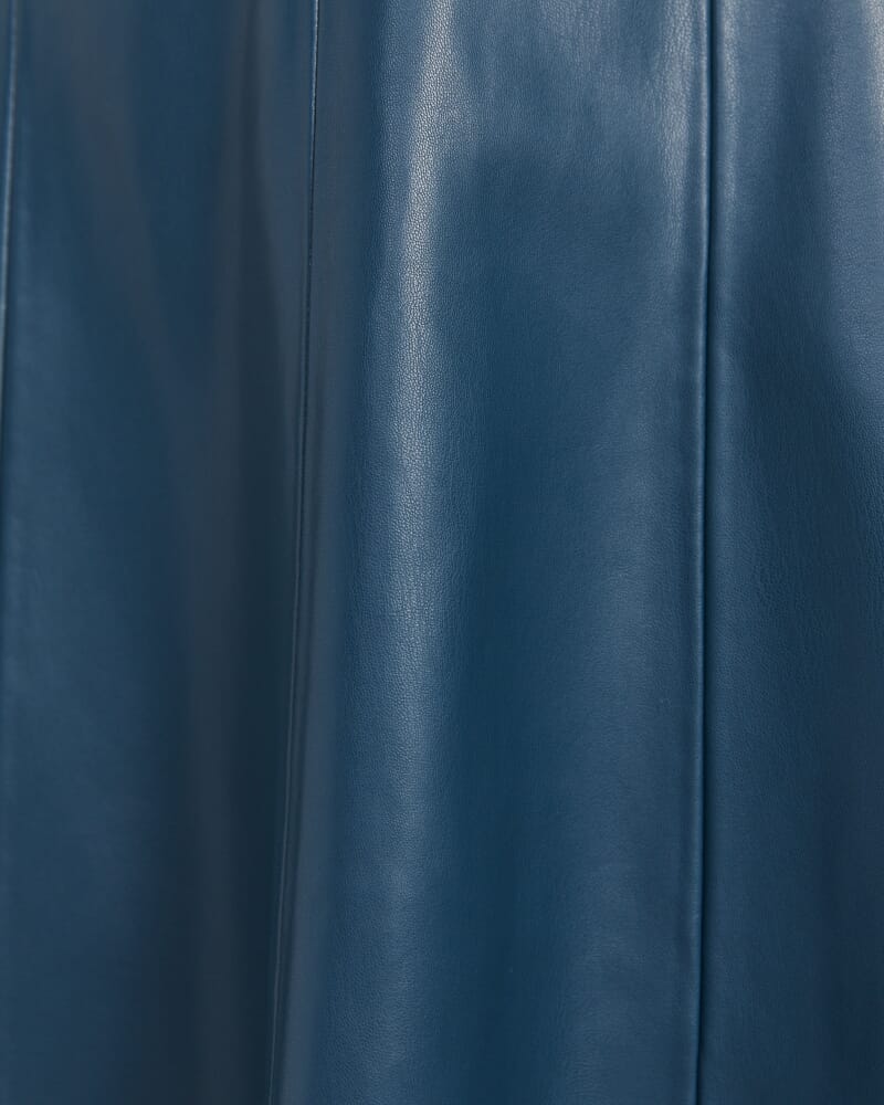 Viv Faux Leather Midi Dress in PEACOCK