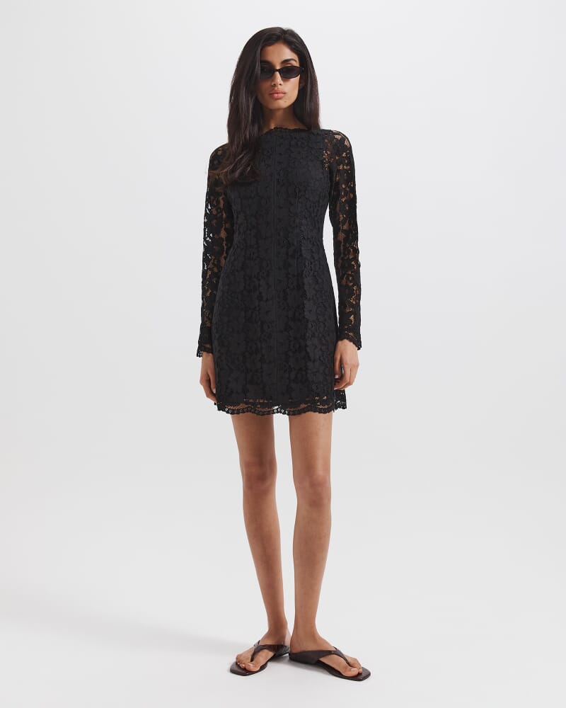 Lily Lace Dress in BLACK