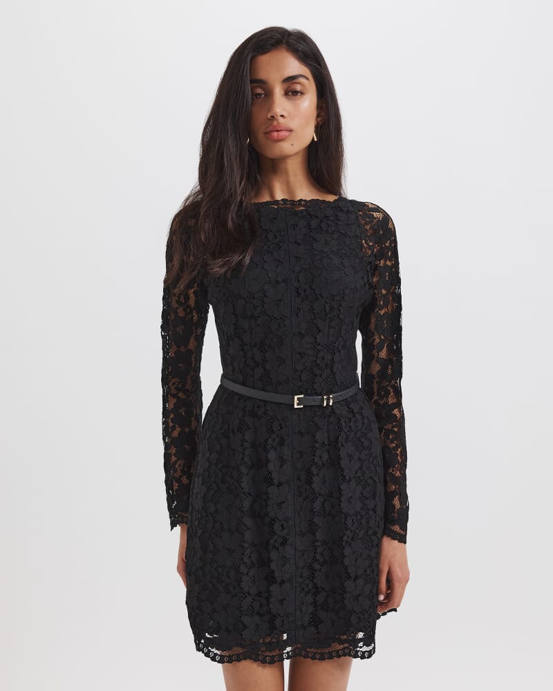 Lily Lace Dress in BLACK