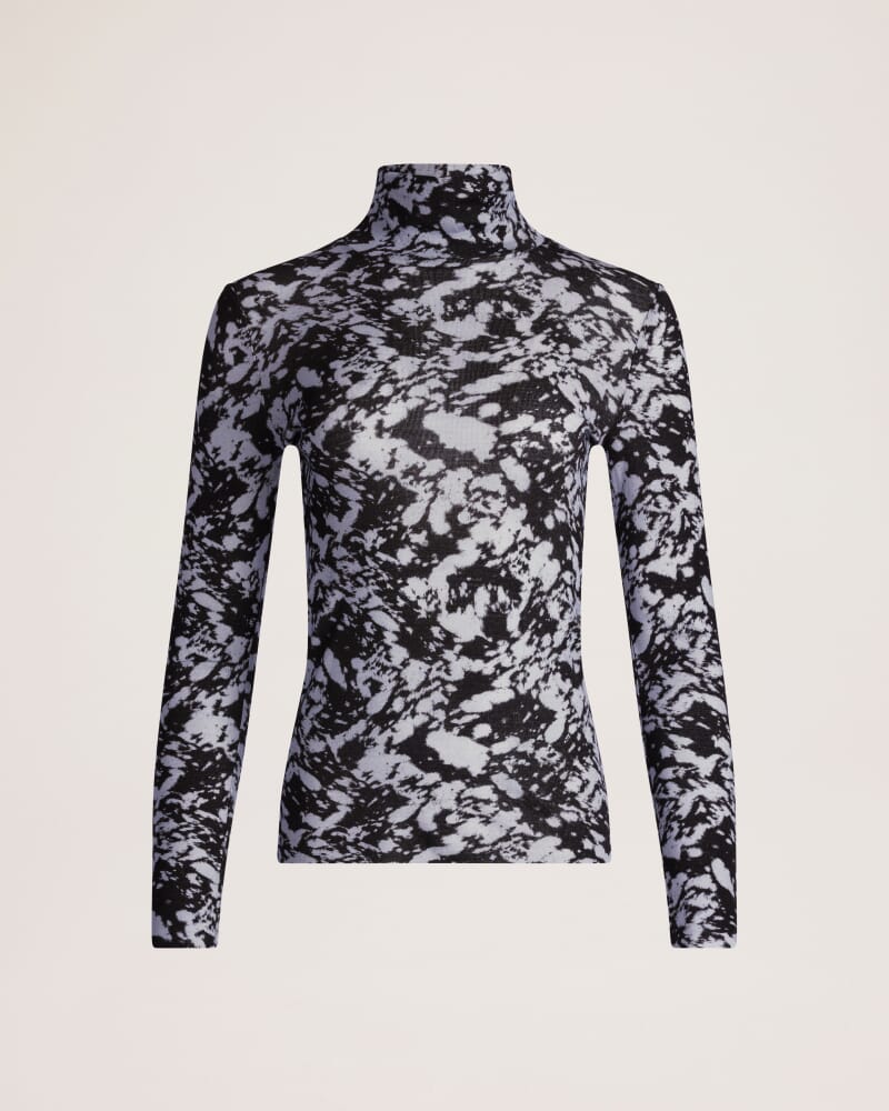 Truffle Wool Long Sleeve Top in BLUE/BLACK